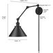 Edward 25.5 inch 60 watt Matte Black Swing Arm Sconce Wall Light